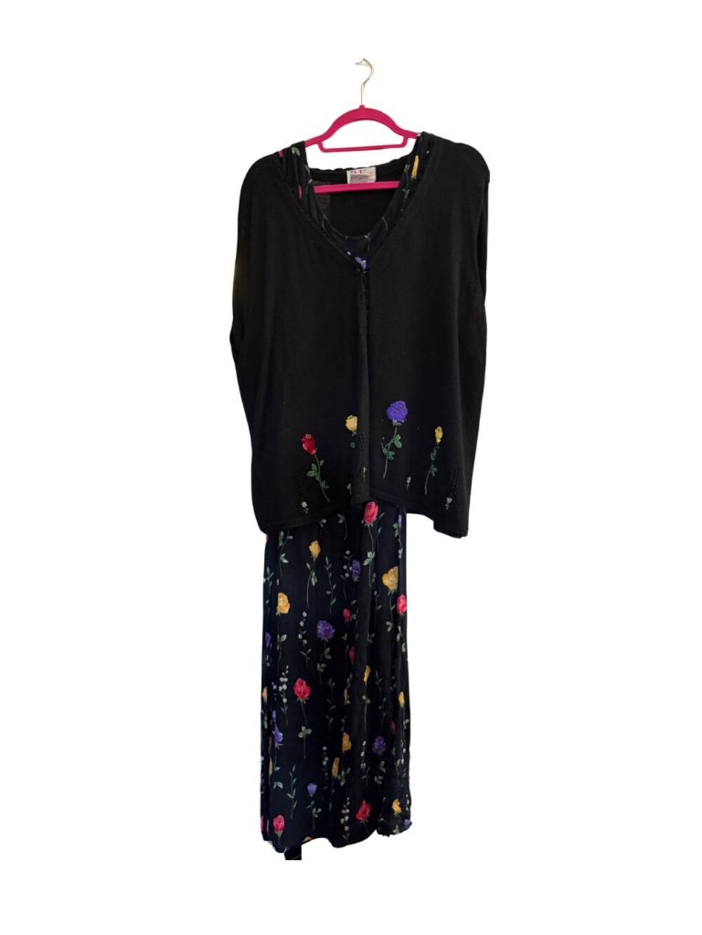 R&K Original Woman, 2 Piece, Black Floral Dress, 20